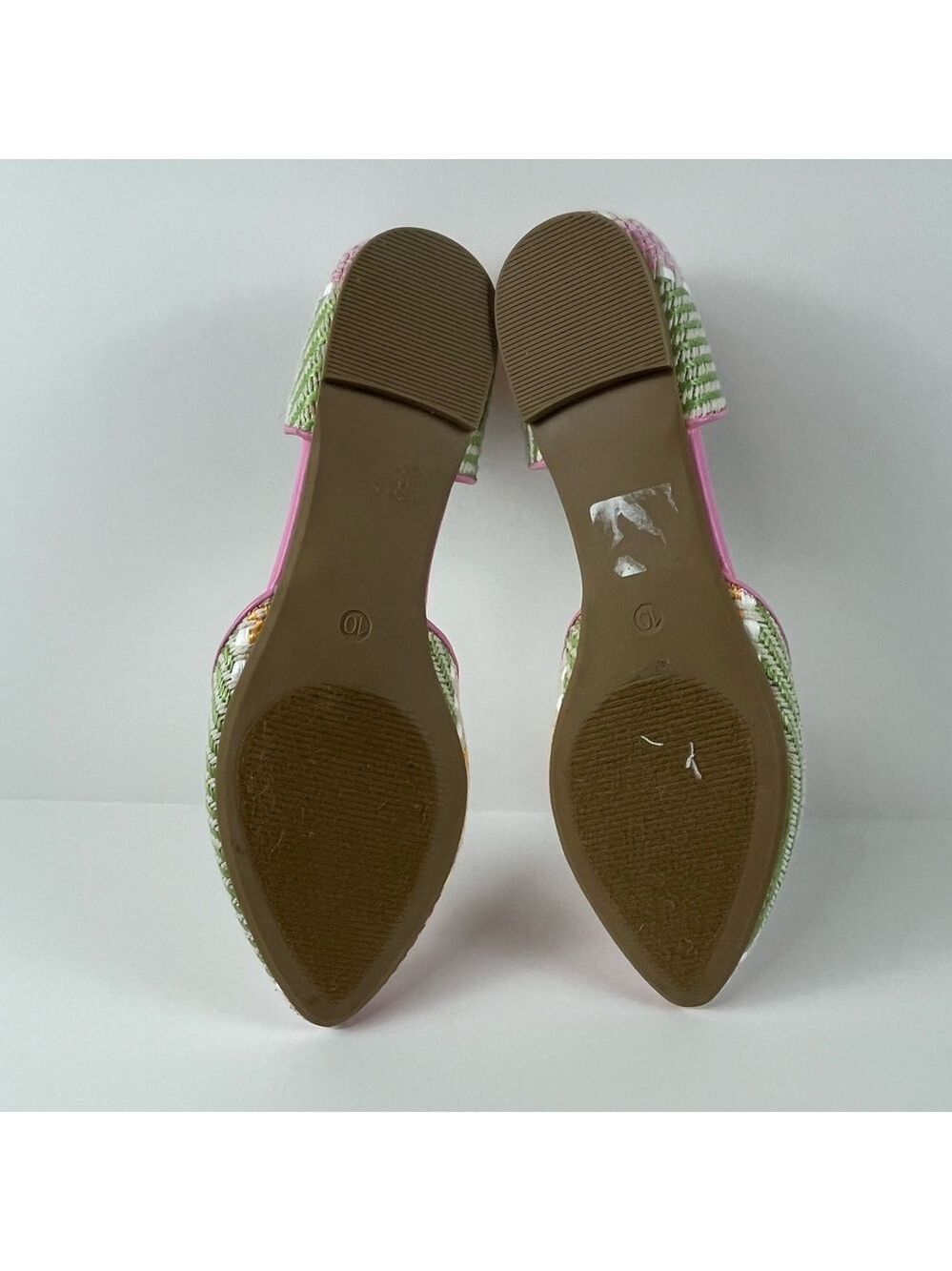 C Est 1946 Colorful Woven Multi Color Pointed Toe Flats size 10 New without Box - Picture 10 of 13